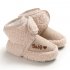Newborn Plush Snow Boot Warm Soft Sole Non slip Shoes for Winter Infant Boys Girls gray Inside length 13 cm