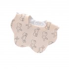Newborn Saliva Towel Cute Cartoon Printing Petal Bibs Cotton Waterproof Adjustable Bib For Baby Aged 0-1 Brown Bunny