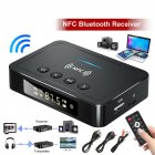 Nfc Wireless Transmitter Receiver Car Bluetooth-compatible 5.0 Adapter M6 Fm 3-in-1 Audio Adapter With Led Display black