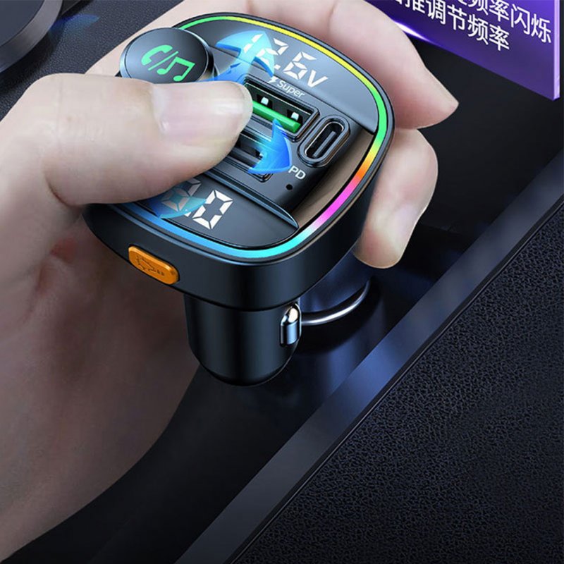 C22 Car Bluetooth-compatible Mp3 Player Fm Transmitter Hands-free Call Stereo Music Playback With Usb Adapter 