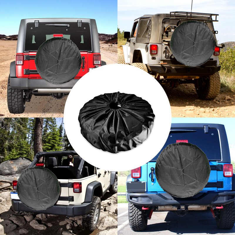 Car Spare Tire Cover Tire Protector Sunscreen Dustproof Tyre Protective Cloth For Rv Universal 80 x 47cm 