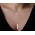 Nice Simple Metal Chain Choker Circle Bar Necklace Gold Color