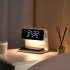 Night Light Alarm Clock Light with Touch Dimming  Alarm Clock and Snooze Function Atmosphere Lamp for Bedroom White EU Plug