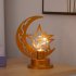 Night Light Crescent Moon Lamp 6000LM Ramadan Desk Light With Frosted Metal Base Built in LED String Light Nightstand Lamp For Living Room Bookshelf Workbench S
