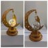 Night Light Crescent Moon Lamp 6000LM Ramadan Desk Light With Frosted Metal Base Built in LED String Light Nightstand Lamp For Living Room Bookshelf Workbench S