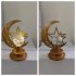Night Light Crescent Moon Lamp 6000LM Ramadan Desk Light With Frosted Metal Base Built in LED String Light Nightstand Lamp For Living Room Bookshelf Workbench S