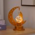 Night Light Crescent Moon Lamp 6000LM Ramadan Desk Light With Frosted Metal Base Built in LED String Light Nightstand Lamp For Living Room Bookshelf Workbench S