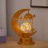 Night Light Crescent Moon Lamp 6000LM Ramadan Desk Light With Frosted Metal Base Built in LED String Light Nightstand Lamp For Living Room Bookshelf Workbench S