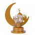 Night Light Crescent Moon Lamp 6000LM Ramadan Desk Light With Frosted Metal Base Built in LED String Light Nightstand Lamp For Living Room Bookshelf Workbench S