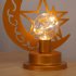 Night Light Crescent Moon Lamp 6000LM Ramadan Desk Light With Frosted Metal Base Built in LED String Light Nightstand Lamp For Living Room Bookshelf Workbench S