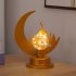 Night Light Crescent Moon Lamp 6000LM Ramadan Desk Light With Frosted Metal Base Built in LED String Light Nightstand Lamp For Living Room Bookshelf Workbench S