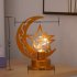 Night Light Crescent Moon Lamp 6000LM Ramadan Desk Light With Frosted Metal Base Built in LED String Light Nightstand Lamp For Living Room Bookshelf Workbench S