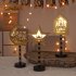 Night Light Crescent Moon Lamp 6000LM Ramadan Desk Light With E14 Lamp Head Wood Shell Built in LED Beads Nightstand Lamp For Living Room Bedroom Castle model
