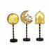 Night Light Crescent Moon Lamp 6000LM Ramadan Desk Light With E14 Lamp Head Wood Shell Built in LED Beads Nightstand Lamp For Living Room Bedroom Castle model