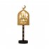 Night Light Crescent Moon Lamp 6000LM Ramadan Desk Light With E14 Lamp Head Wood Shell Built in LED Beads Nightstand Lamp For Living Room Bedroom Castle model