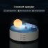 Night Light  Desk Lamp Scene Speaker With Button  Built in 1200mAh Battery  Hidden Speaker  2 in 1 Crescent Speaker Night Light Gifts For Festivals  Birthday Wh