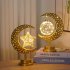 Night Light Metal Table Lamp With 5000 LM Built in LED Beads Moon Star Table Lamp IP42 Waterproof Romantic Night Light For Bedroom Office Living Room Moon star 