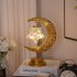 Night Light Metal Table Lamp With 5000 LM Built in LED Beads Moon Star Table Lamp IP42 Waterproof Romantic Night Light For Bedroom Office Living Room Hollow fra