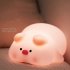 Night Lights Cartoon Pig Shape Silicone Patting Lamp Atmosphere Lamps Bedside Decoration For Kids Baby Gifts 5V   1W pink