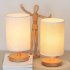 Night Lights Table Lamp USB Bedside Lamp With Cylinder Lamp Shade Dimmer Switch   USB Cable Home Decor For Bedroom Wooden Desk Lamp Bedside Night Light Jute clo