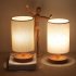 Night Lights Table Lamp USB Bedside Lamp With Cylinder Lamp Shade Dimmer Switch   USB Cable Home Decor For Bedroom Wooden Desk Lamp Bedside Night Light Jute clo