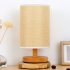 Night Lights Table Lamp USB Bedside Lamp With Cylinder Lamp Shade Dimmer Switch   USB Cable Home Decor For Bedroom Wooden Desk Lamp Bedside Night Light Jute clo