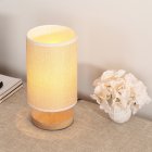 Night Lights Table Lamp USB Bedside Lamp With Cylinder Lamp Shade Dimmer Switch + USB Cable Home Decor For Bedroom Wooden Desk Lamp Bedside Night Light Jute cloth cover