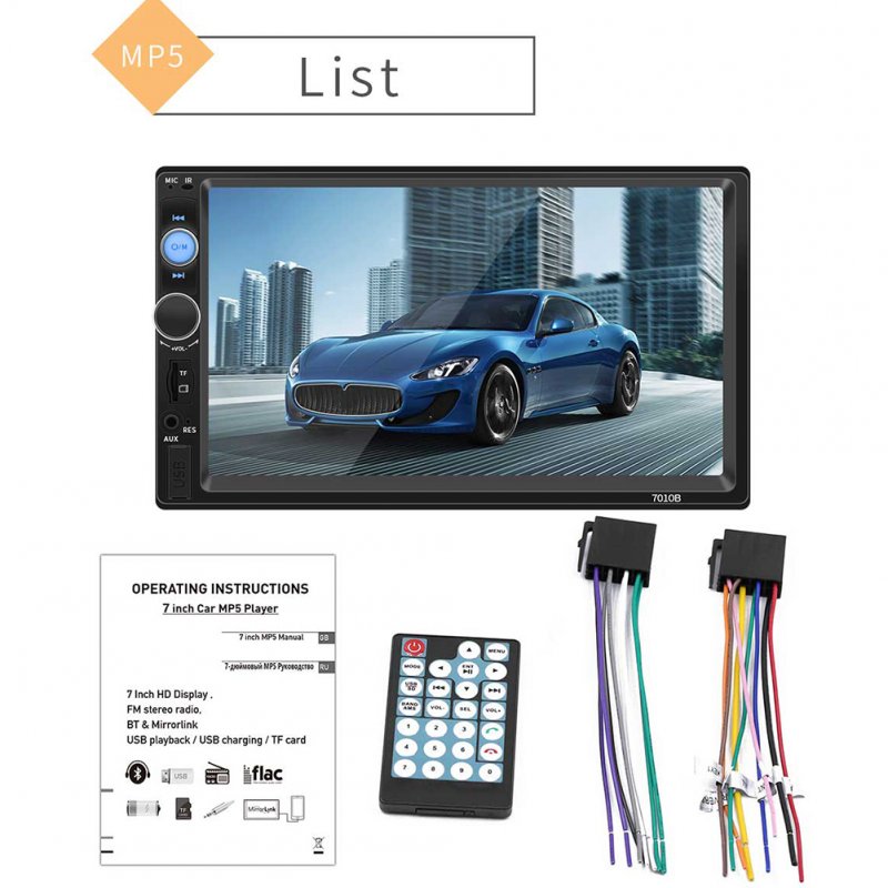 Car Stereo Double Din Car Radio 7 Inch MP5 Player Touch Screen Fm Radio Audio Receiver Multimedia Player 7010b 