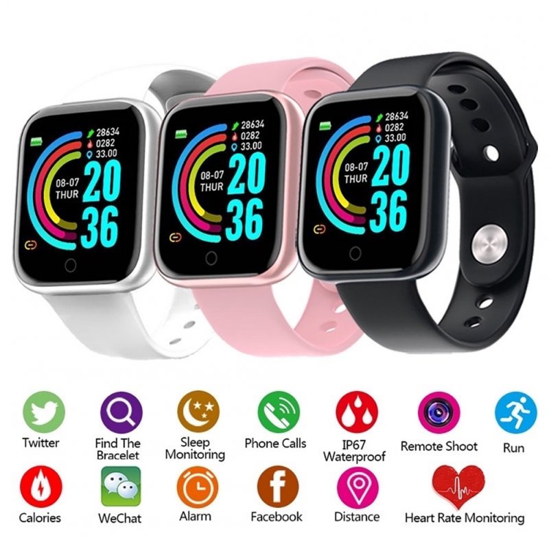 Y68 Smart Watch Heart Rate Monitor Smartwatch Blood Pressure Fitness Watch For Android Iso Phones 