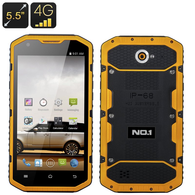 No 1 X6800 IP68 Smartphone (Yellow)