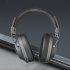 Noise Canceling Headphones Wireless Headset Over Ear With Microphone Deep Bass For Travel Home Office Work grey