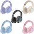 Noise Canceling Headset HIFI Sound Headphones Wireless Folding Scalable Gaming Headphones For Office Trucker pink