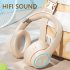 Noise Canceling Headset HIFI Sound Headphones Wireless Folding Scalable Gaming Headphones For Office Trucker pink