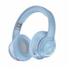 Noise Canceling Headset HIFI Sound Headphones Wireless Folding Scalable Gaming Headphones For Office Trucker blue