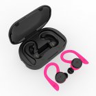 Noise Reduction Bluetooth-compatible Headset Comfortable Ergonomic Design Wireless In-ear Ear Hooks High-power Sports Headphones red