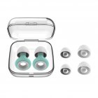 Noise Reduction Earplugs Water-proof Reusable Soft Silicone Ear Plugs With Storage Box For Showering Swimming Surfing Sleeping Learning Green and white