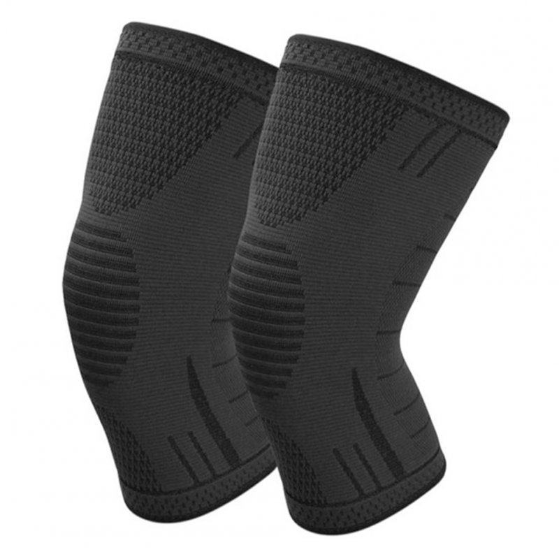 Non Slip Silicone Sports Knee Pads Support for Running Cycling Basketball black_M
