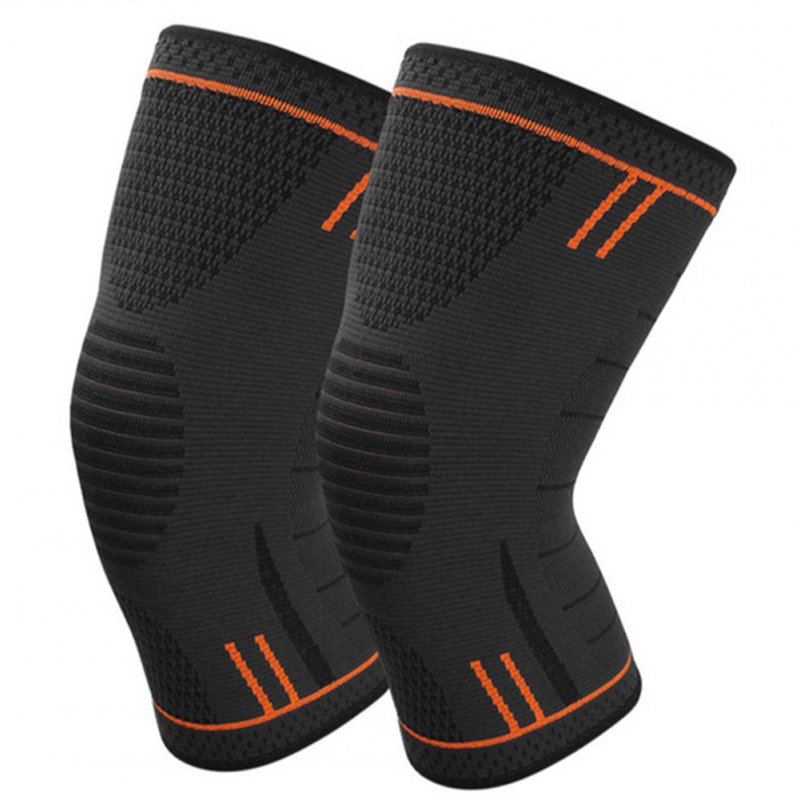 Non Slip Silicone Sports Knee Pads Support for Running Cycling Basketball Orange_M