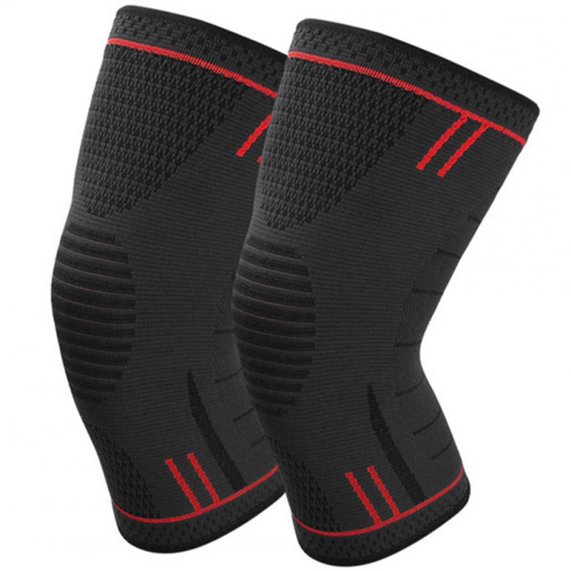 Non Slip Silicone Sports Knee Pads Support for Running Cycling Basketball red_XL