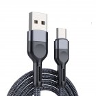 Non-slip Data Cable Type-c Fast Charging Cable Extension Charger Data Cord Compatible For Android Ios Huawei black 0.5M