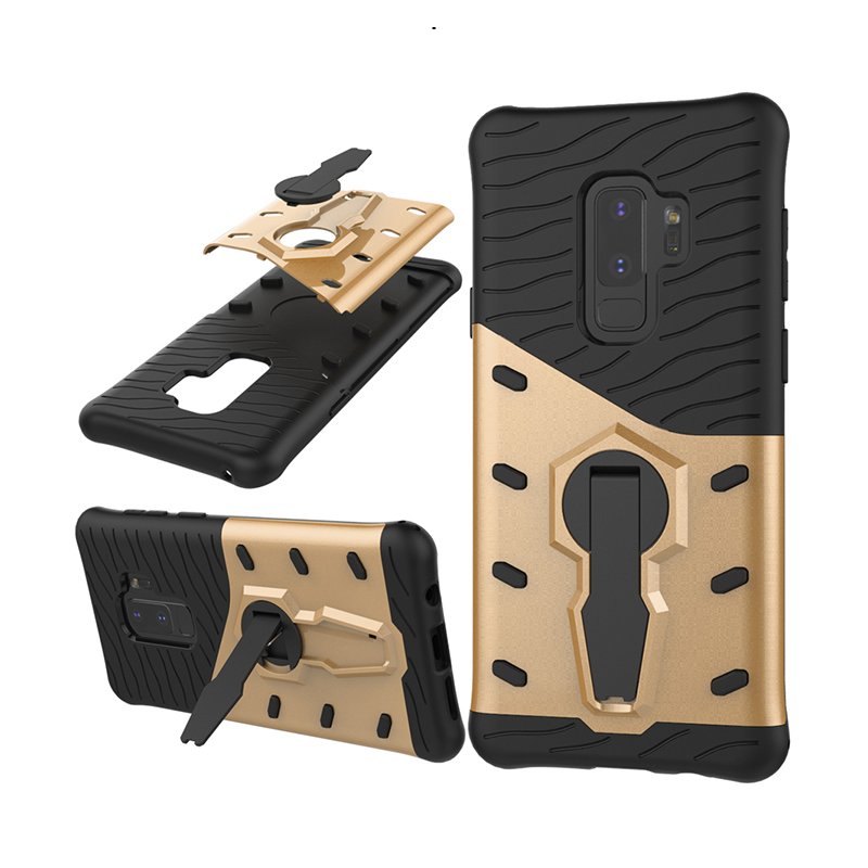 Non-slip Protective Case Rugged Shockproof Robot Armor Mobile Phone Cover with Bracket for Samsung S9 Plus