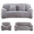 Non slip Thicken Plush Elastic All inclusive Sofa Protector for Autumn Winter silver gray Double seat 145 185