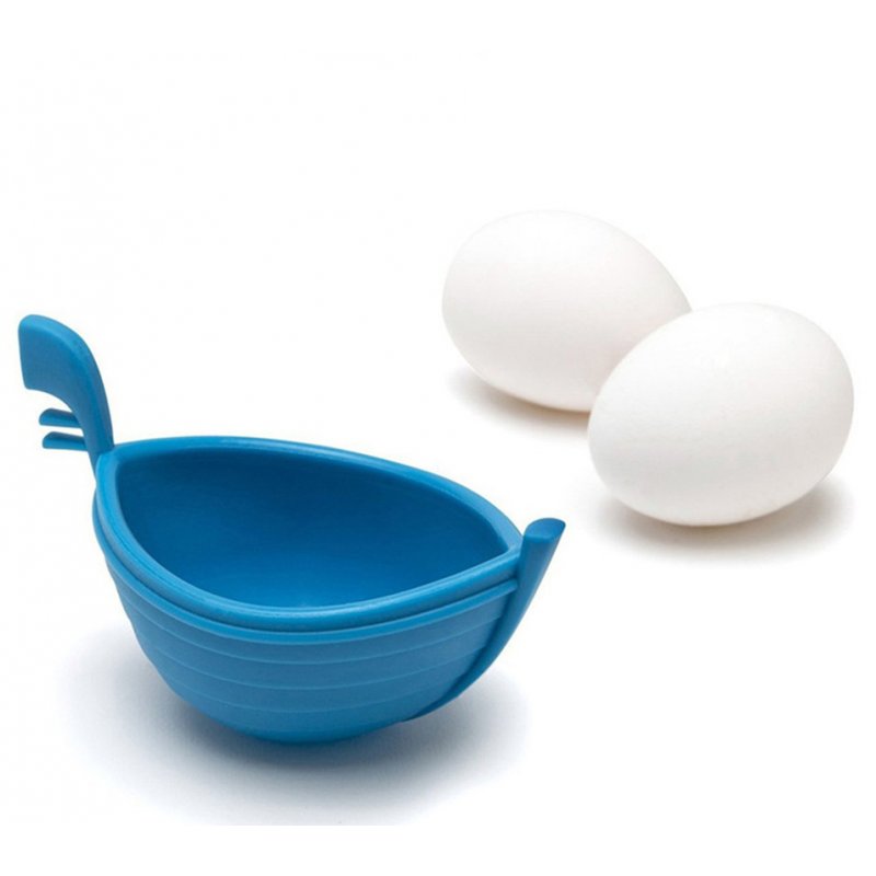 Non-stick Egg Mold Silicone Egg  Poacher Kitchen Diy Steamer Egg Cooker Kitchen Cooking Tools Sky blue
