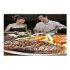 Non sticky Steak Frying Pan with Wooden Folding Handle Portable Square Grill Pan Kitchen Accessory 20CM