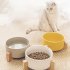 Nonslip Wooden Neck Guard Stand   Ceramic Bowl for Pet Cats Dogs Feeding yellow 16 9 7cm