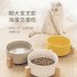 Nonslip Wooden Neck Guard Stand   Ceramic Bowl for Pet Cats Dogs Feeding white 16 9 7cm