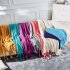 Nordic Style Throw Blankets with Knitted Tassels for Sofa Sleeping Bed End Cover Pink
