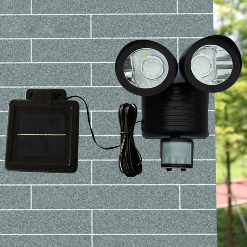 22led Double-head Solar Light Outdoor High-brightness Motion Sensor Floodlight Spotlight for Garden Landscape 