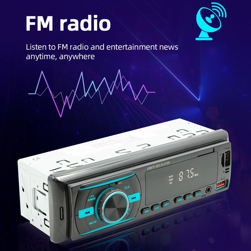 Car Fm Radio Bluetooth Mp3 Player Usb Charging Rca Audio Subwoofer U Disk Card Reader Cd Dvd 