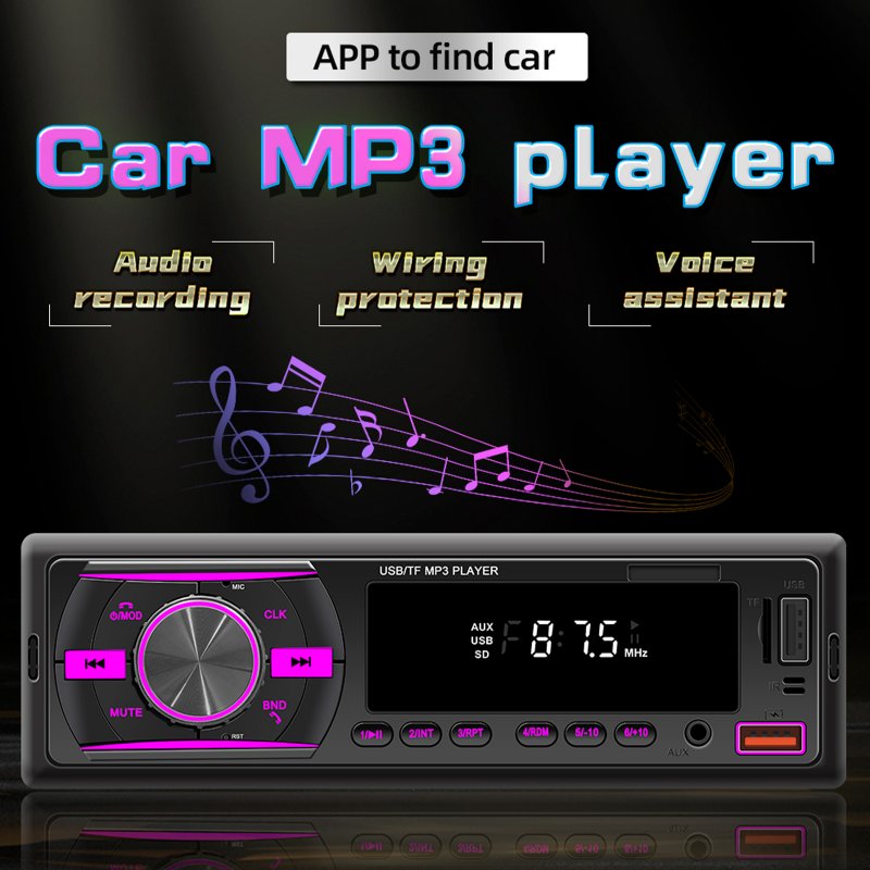 Car Fm Radio Bluetooth Mp3 Player Usb Charging Rca Audio Subwoofer U Disk Card Reader Cd Dvd 